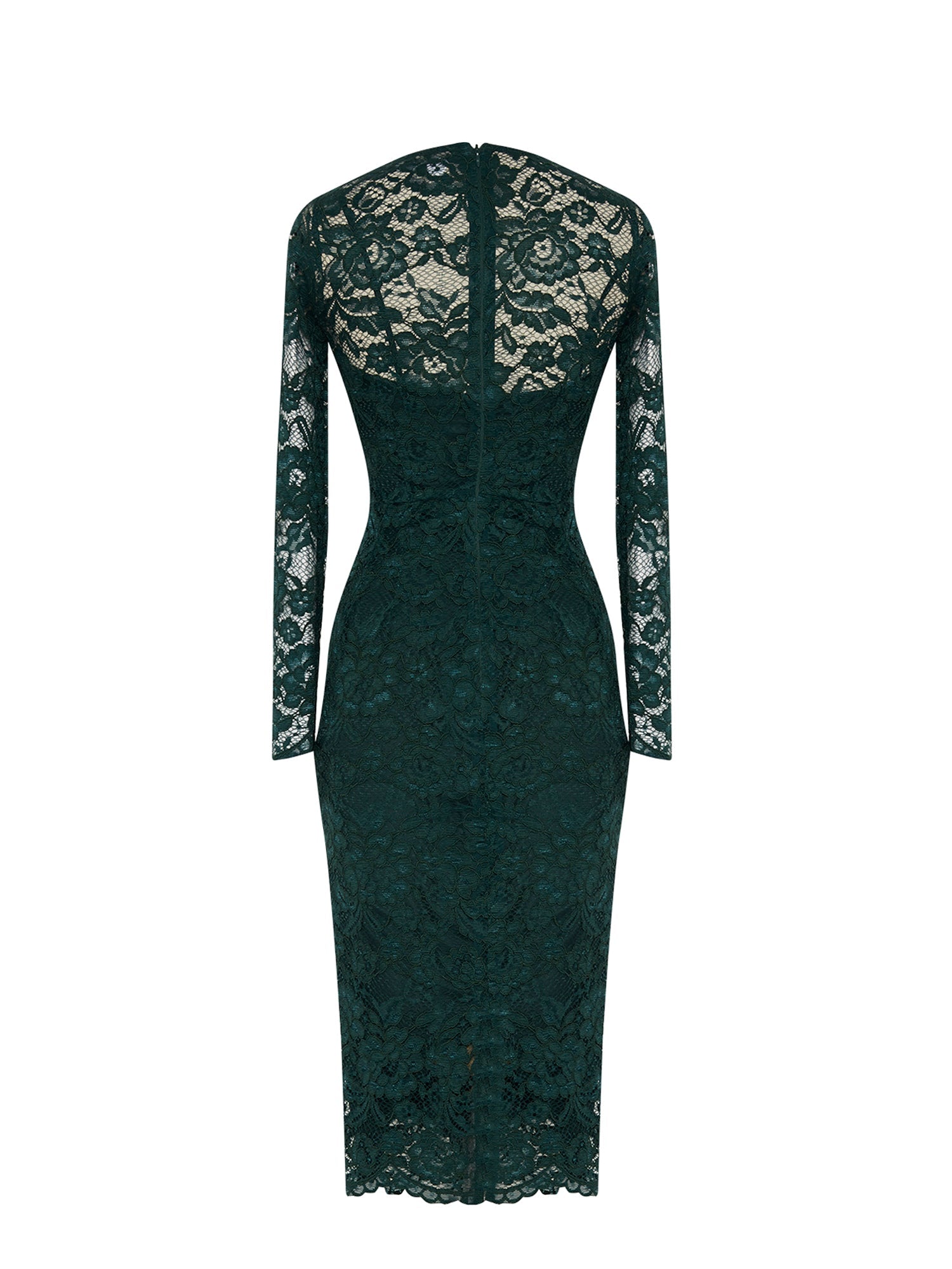 Robe mi-longue E.Franchi en dentelle - Vert