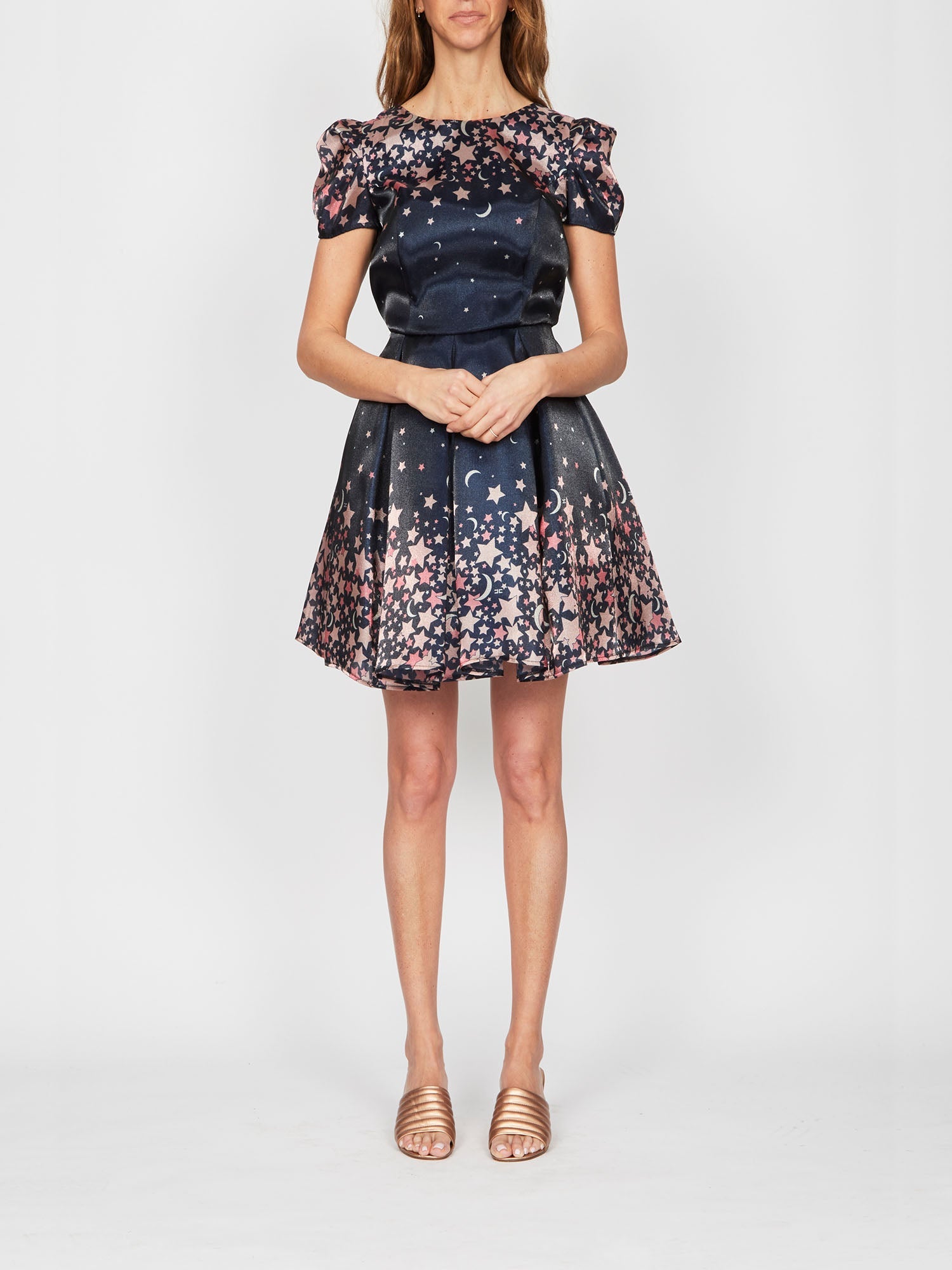 Robe courte E.Franchi évasée - Bleu