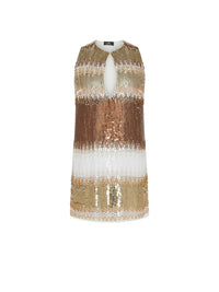 Robe droite E.Franchi tie and dye en sequins - Or