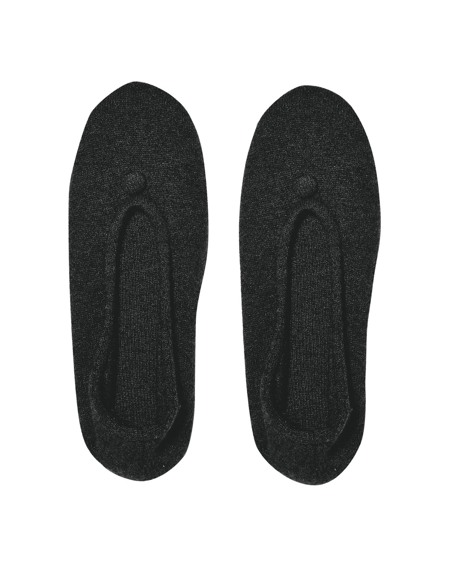 Ballerines en cachemire & cuir - Anthracite
