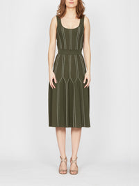 Robe E.Franchi surpiquée - Vert