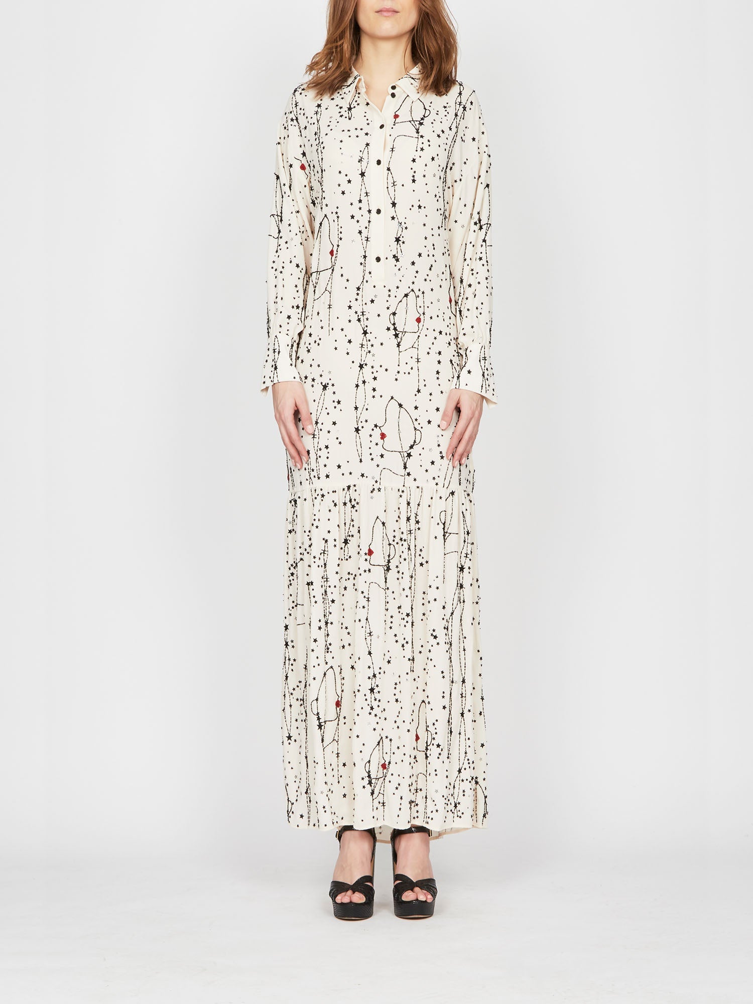 Robe chemise E.Franchi étoilée - Blanc