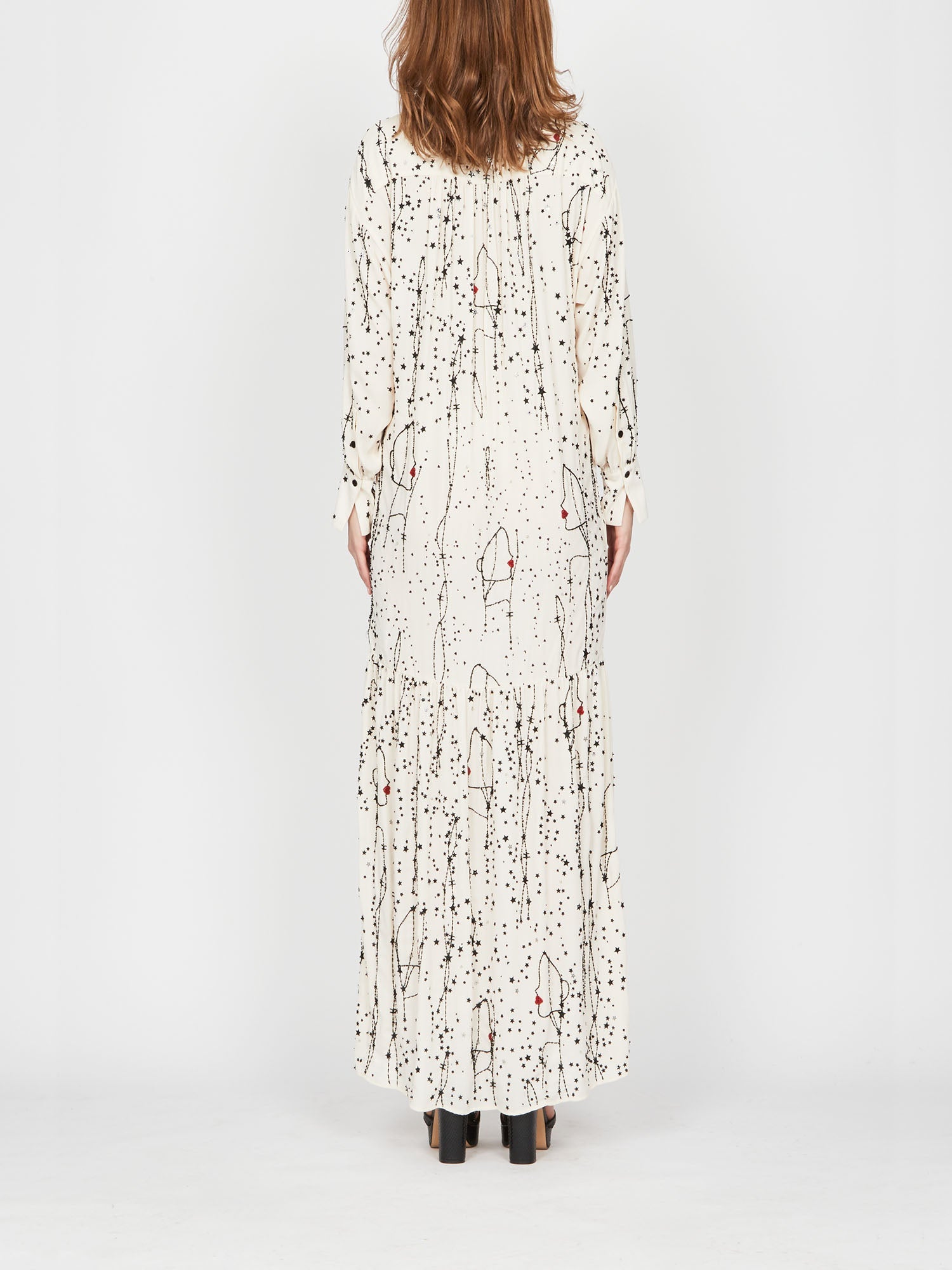 Robe chemise E.Franchi étoilée - Blanc
