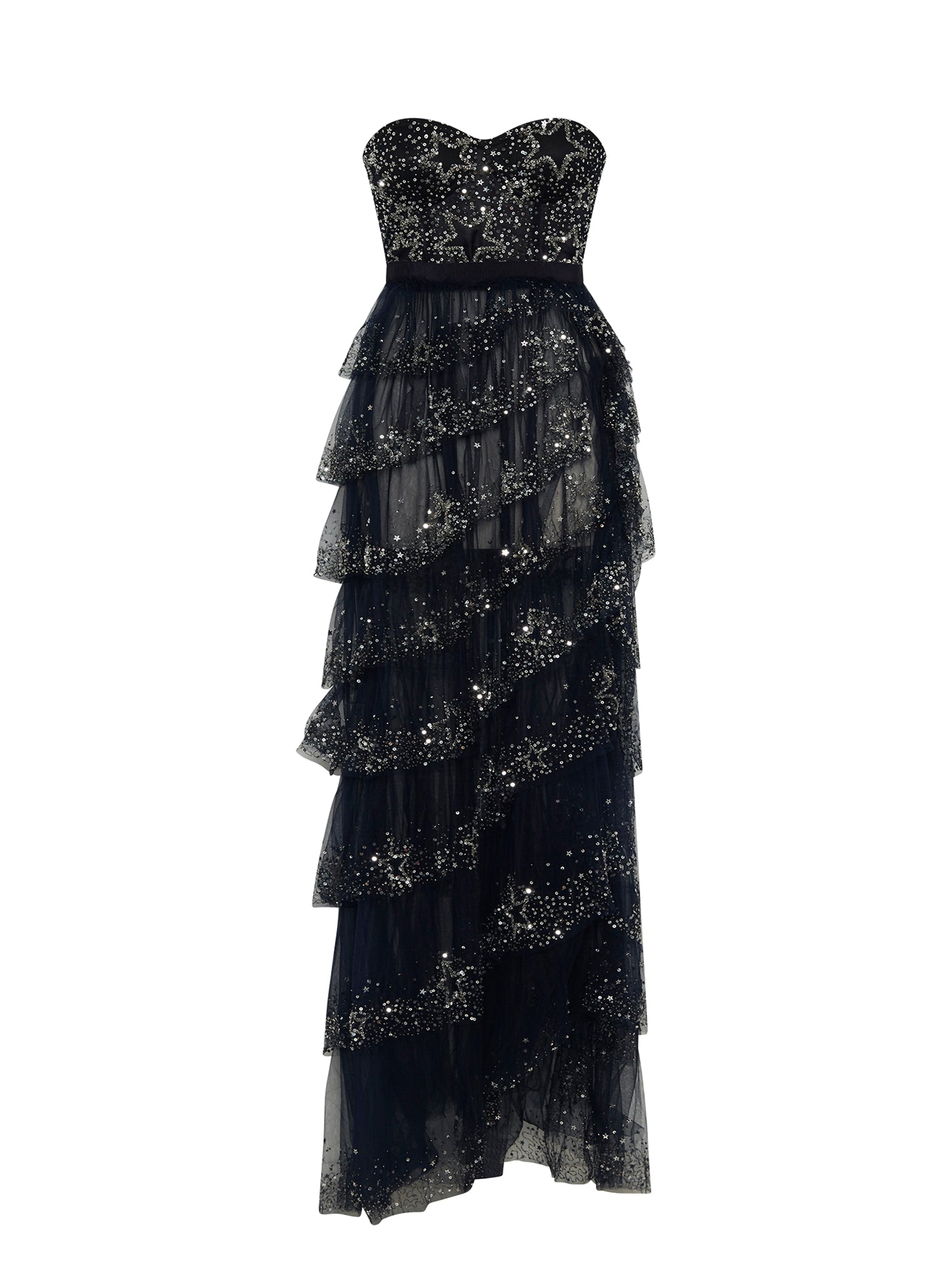 Robe longue bustier E.Franchi voie lactée - Noir