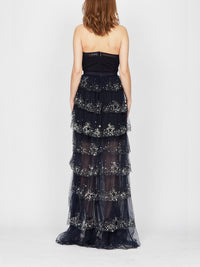 Robe longue bustier E.Franchi voie lactée - Noir