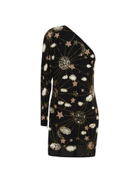 Robe asymétrique E.Franchi brodée - Noir & Beige