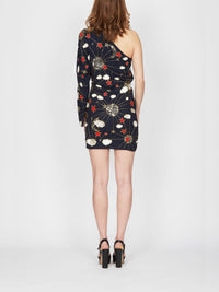 Robe asymétrique E.Franchi brodée - Noir & Rouge