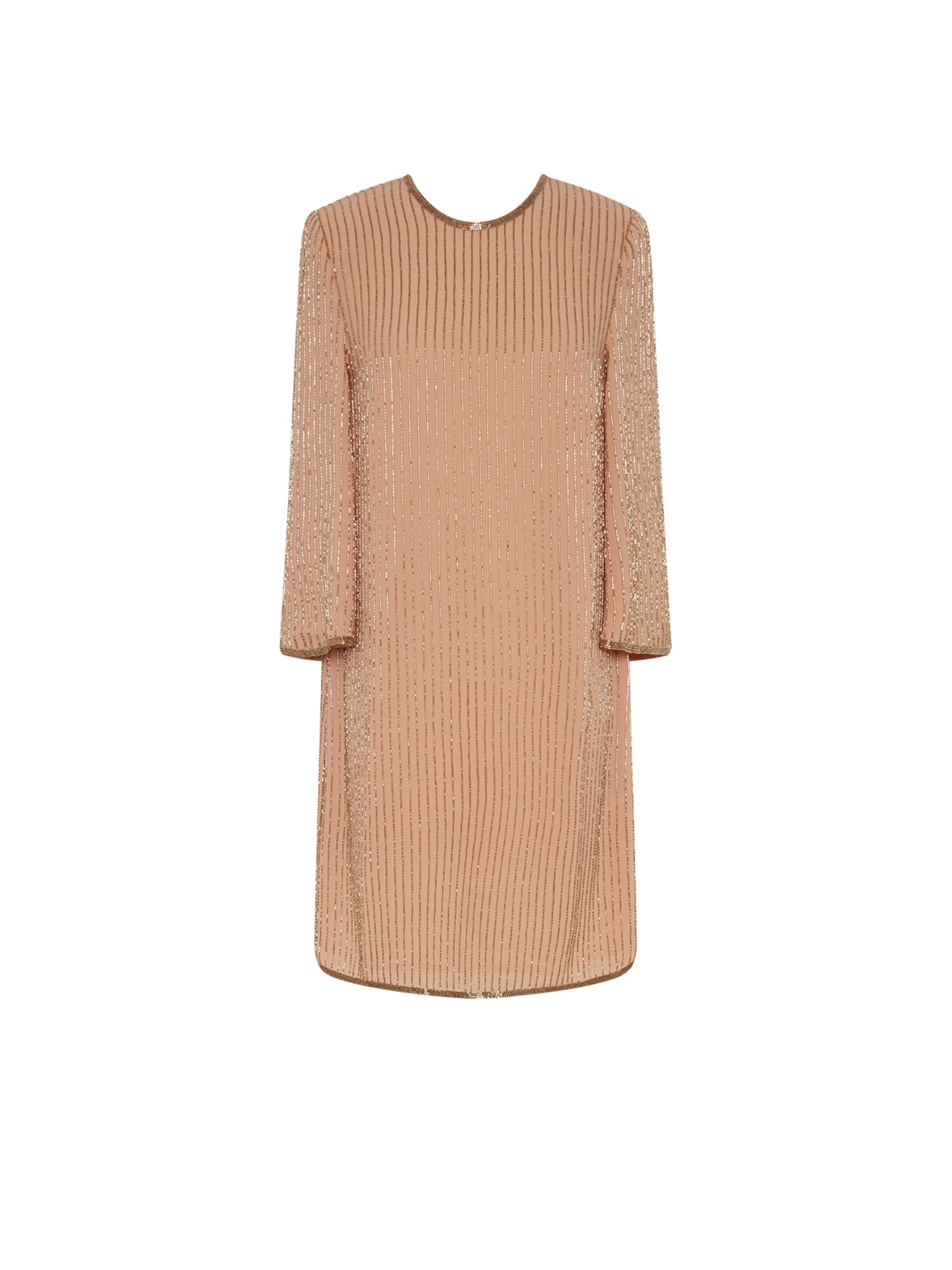 Robe dos nu E.Franchi à rayures scintillantes - Beige