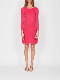 Robe dos nu E.Franchi à rayures scintillantes - Rose