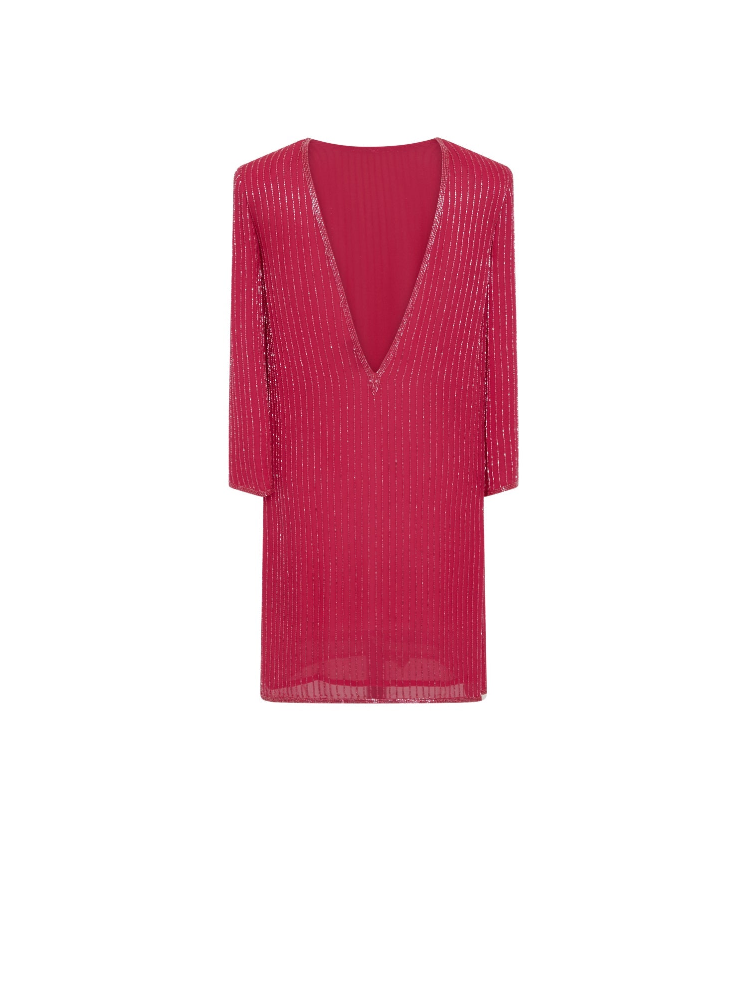 Robe dos nu E.Franchi à rayures scintillantes - Rose