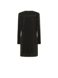 Robe E.Franchi cache-cœur à rayures scintillantes - Noir