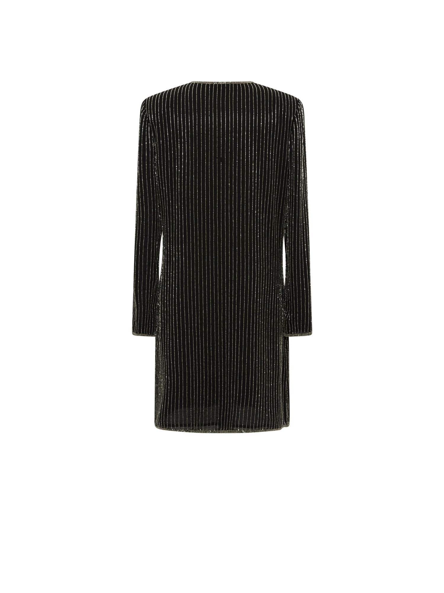 Robe E.Franchi cache-cœur à rayures scintillantes - Noir