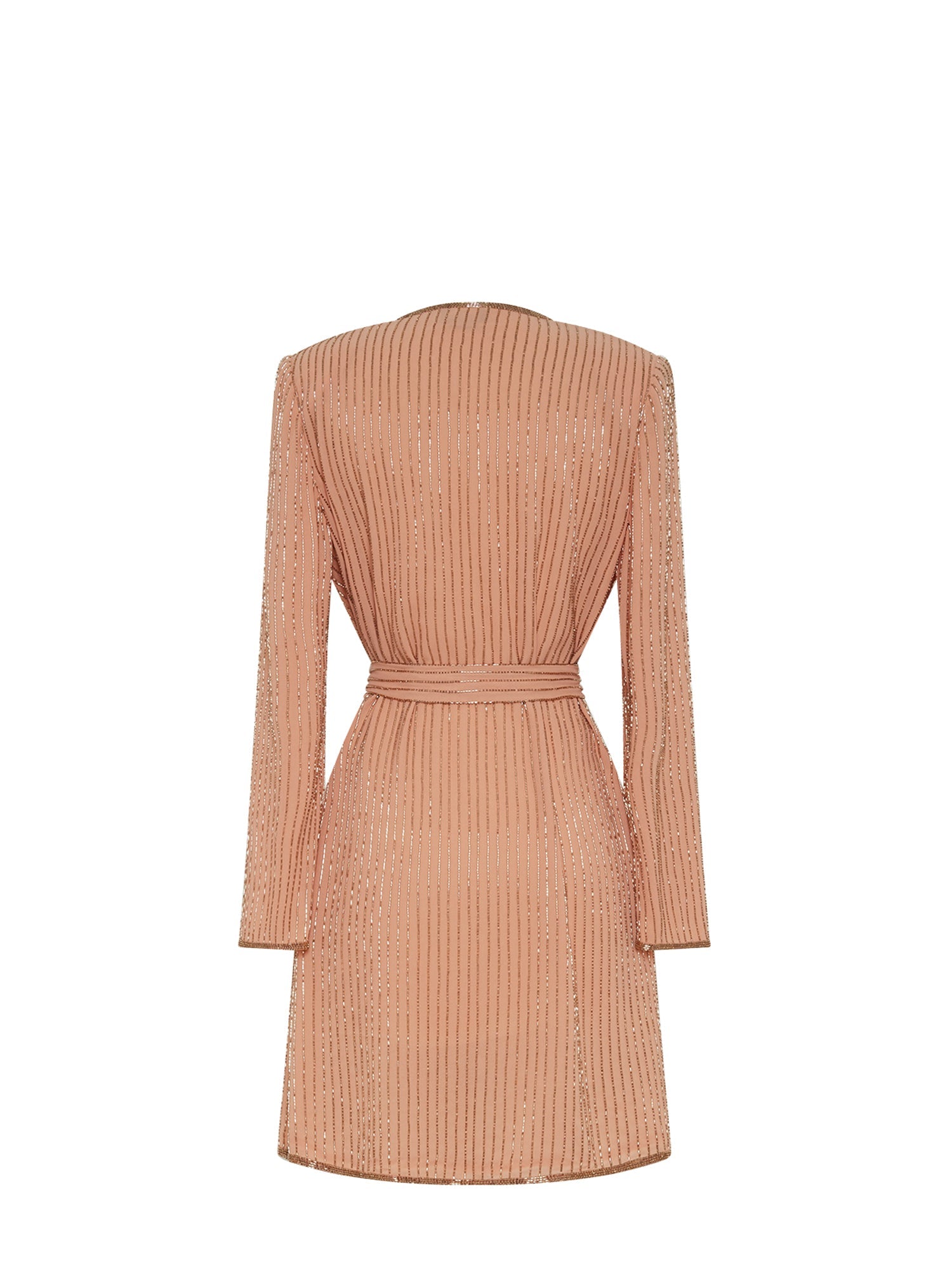 Robe E.Franchi cache-cœur à rayures scintillantes - Beige