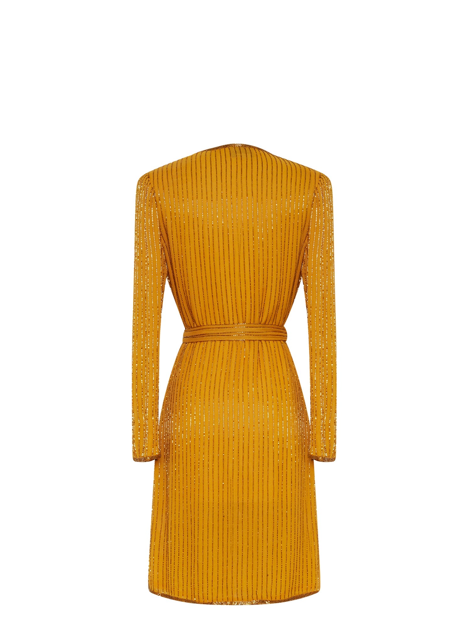 Robe E.Franchi cache-cœur à rayures scintillantes - Jaune