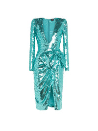 Robe E.Franchi nouée à sequins - Bleu