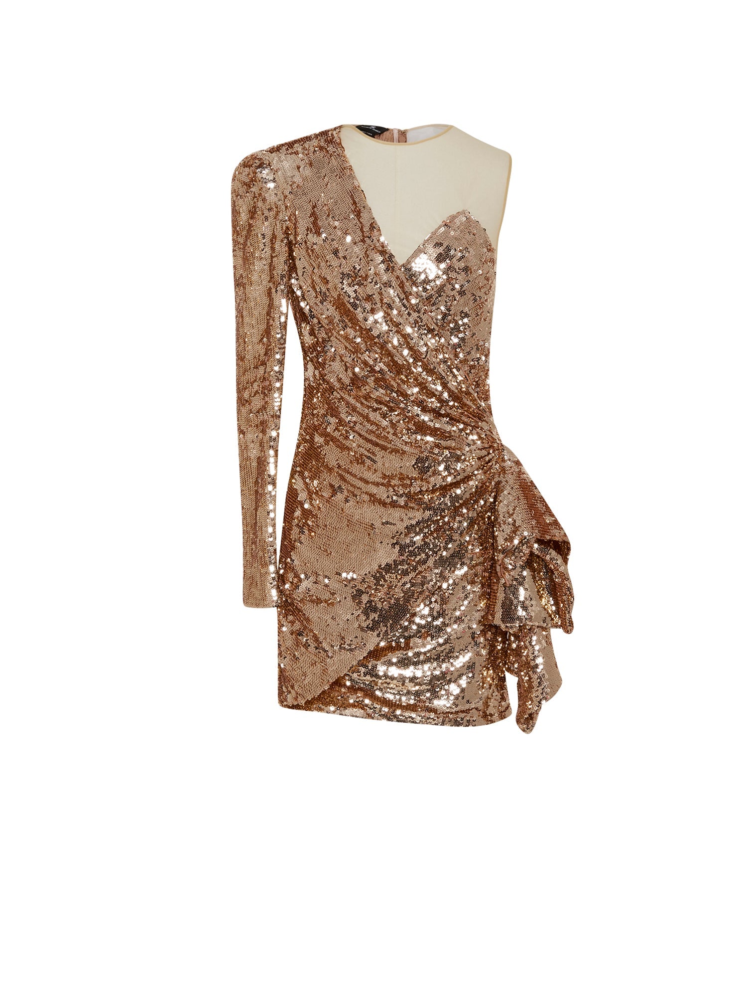 Robe asymétrique E.Franchi à sequins - Or