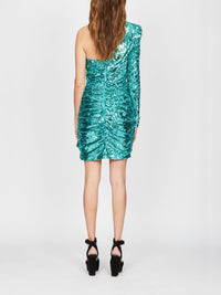 Robe asymétrique E.Franchi à sequins - Bleu
