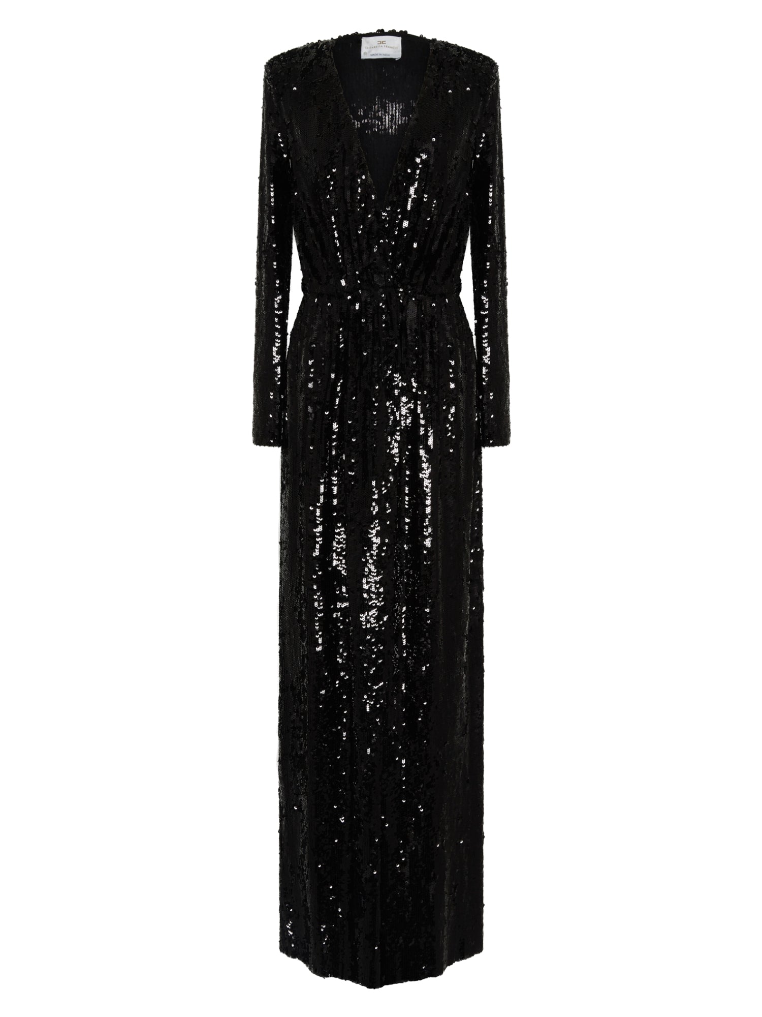 Robe longue E.Franchi à sequins - Noir