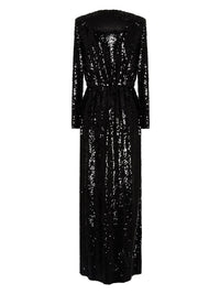Robe longue E.Franchi à sequins - Noir