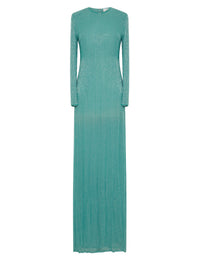 Robe longue E.Franchi à rayures scintillantes - Bleu