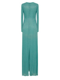 Robe longue E.Franchi à rayures scintillantes - Bleu