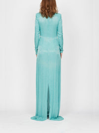Robe longue E.Franchi à rayures scintillantes - Bleu