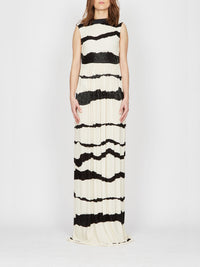 Robe longue E.Franchi empiècement scintillant - Blanc