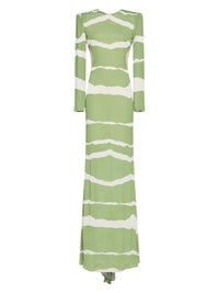 Robe longue E.Franchi dos nu à strass - Vert