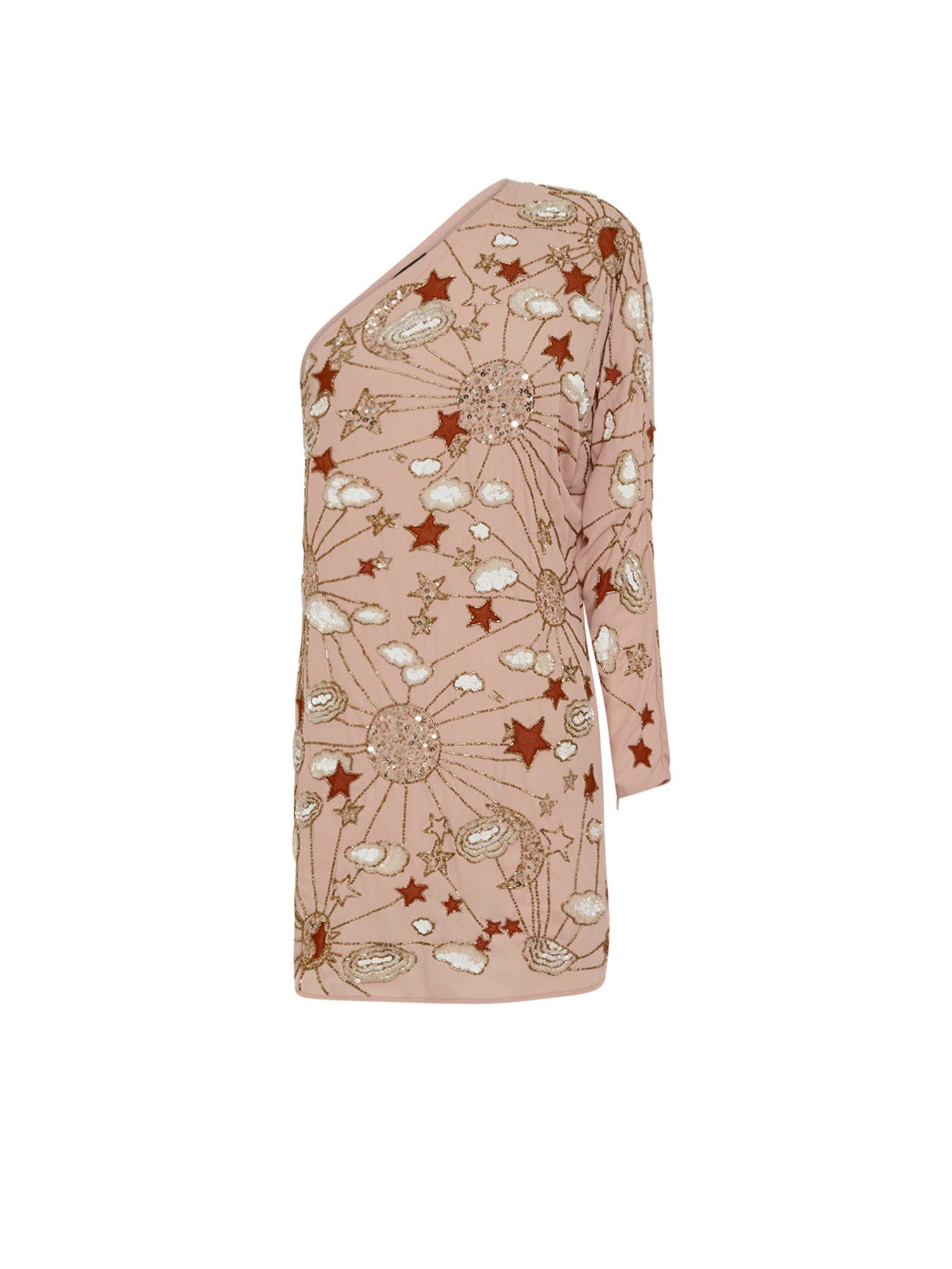 Robe asymétrique E.Franchi brodée - Beige