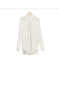 Blouse drapée en soie - Perle