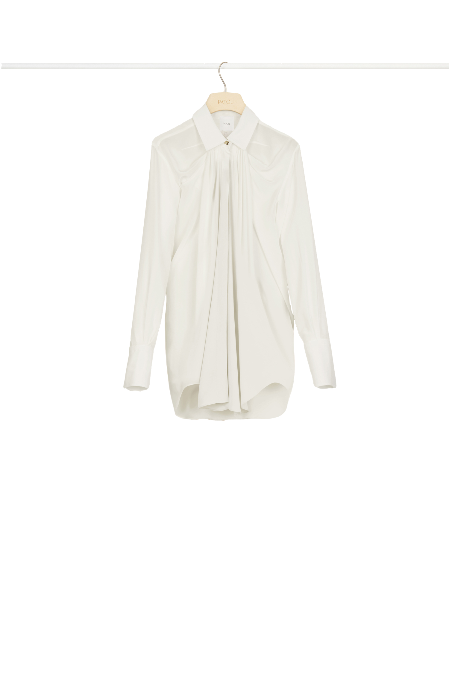 Blouse drapée en soie - Perle