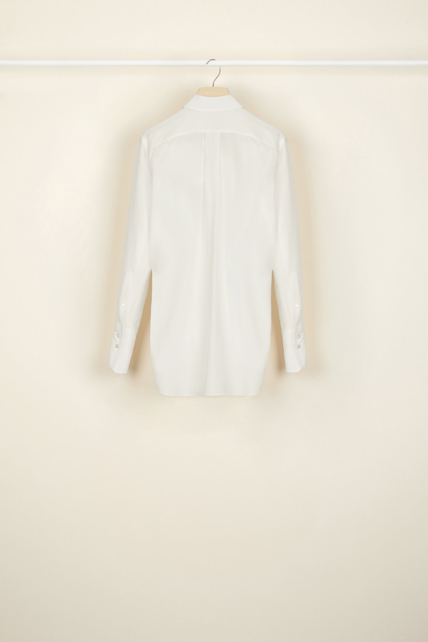 Blouse drapée en soie - Perle