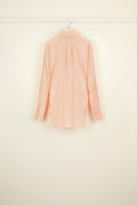 Blouse drapée en soie - Corail