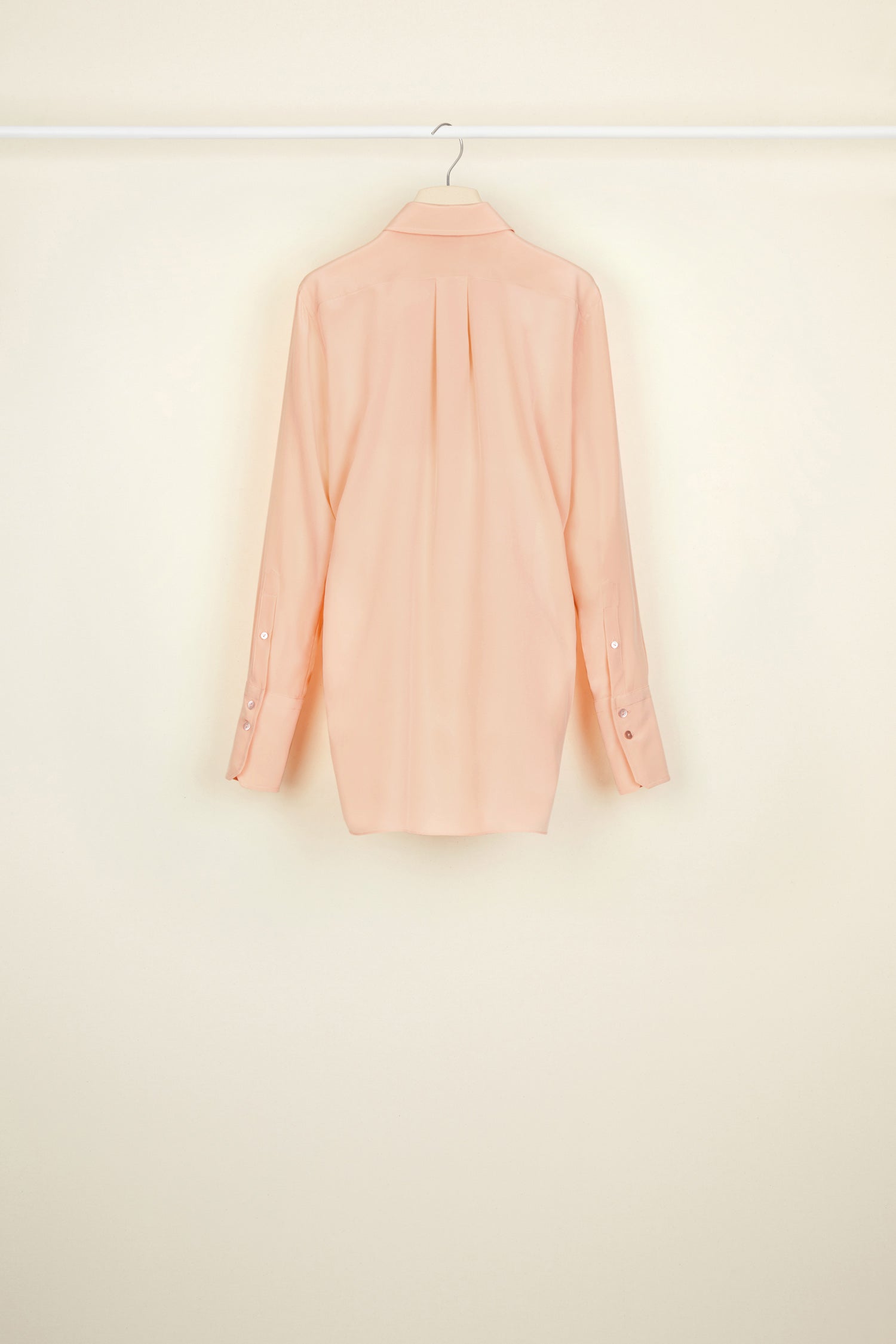 Blouse drapée en soie - Corail