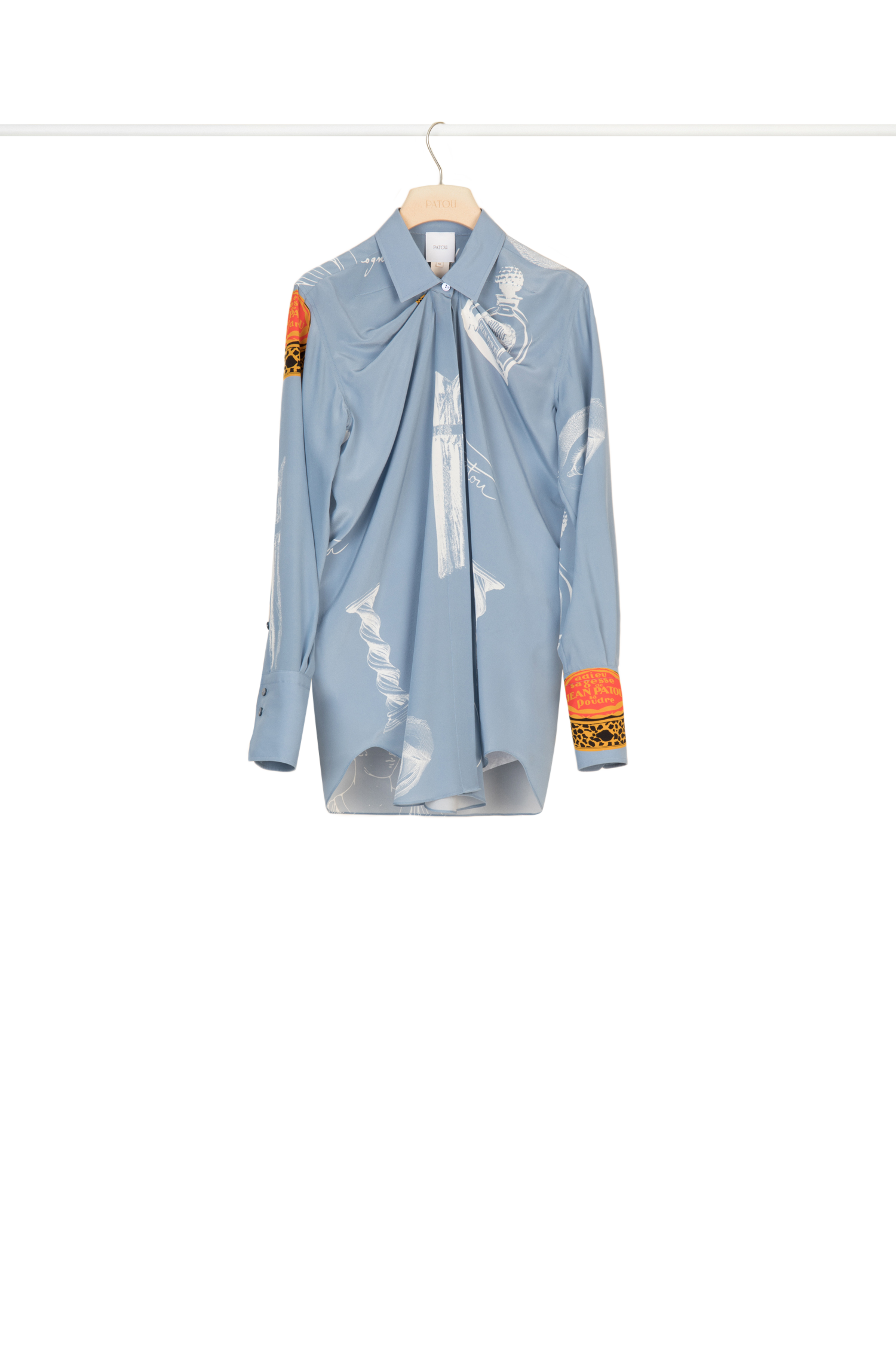 Blouse drapée en soie imprimée - Riddle