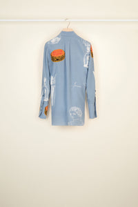 Blouse drapée en soie imprimée - Riddle