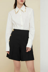 Chemise en coton avec ex-votos - Crème