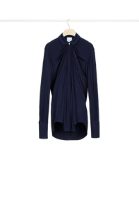 Blouse en jersey à col claudine - Encre