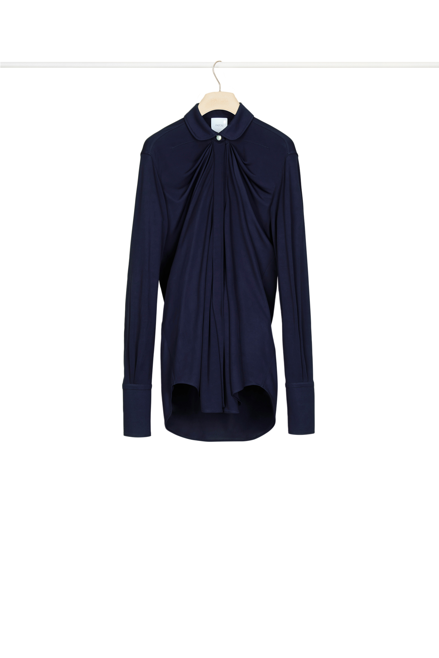 Blouse en jersey à col claudine - Encre