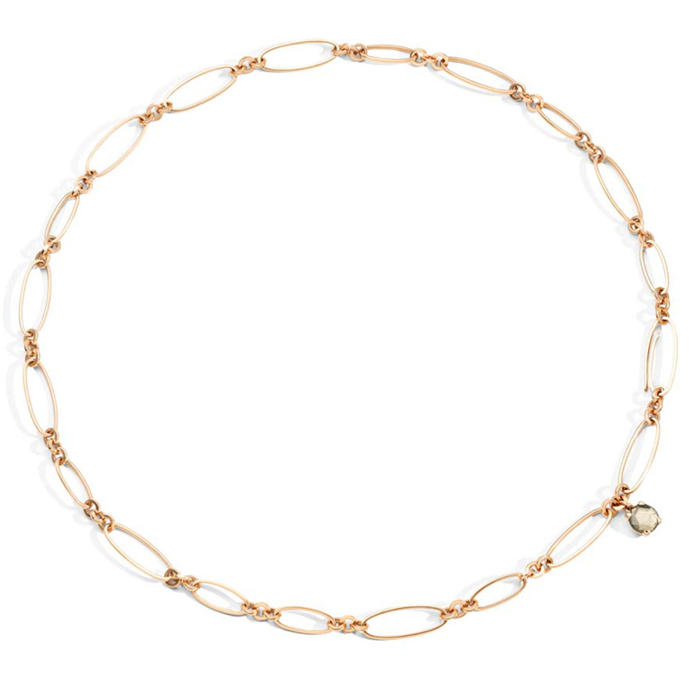 Collier Gold en Or Rose 18K & Cristal de Roche
