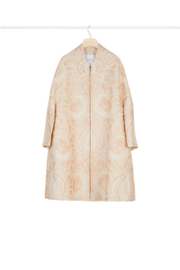 Manteau oversize en jacquard fleuri - Fleur de Pêche