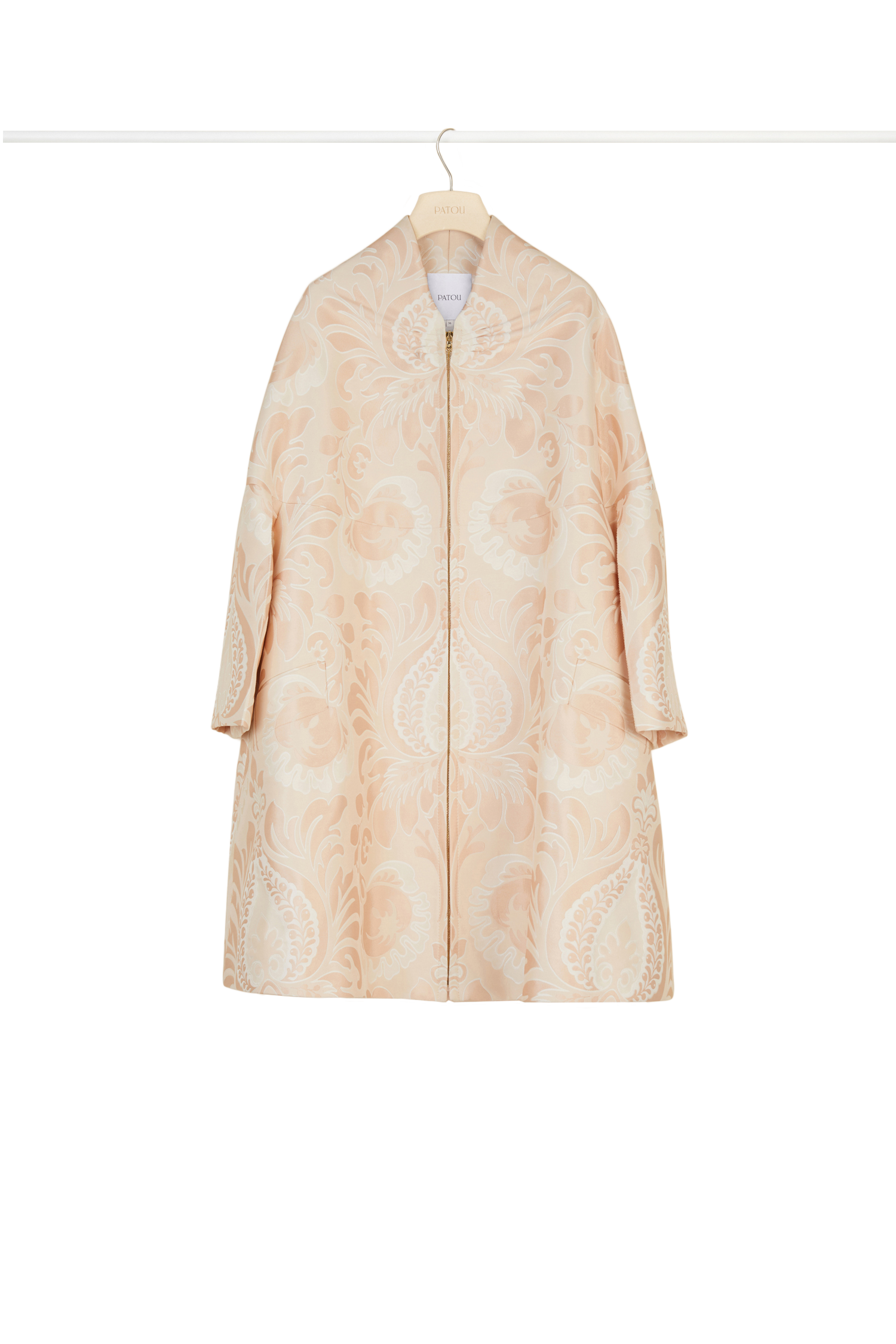 Manteau oversize en jacquard fleuri - Fleur de Pêche