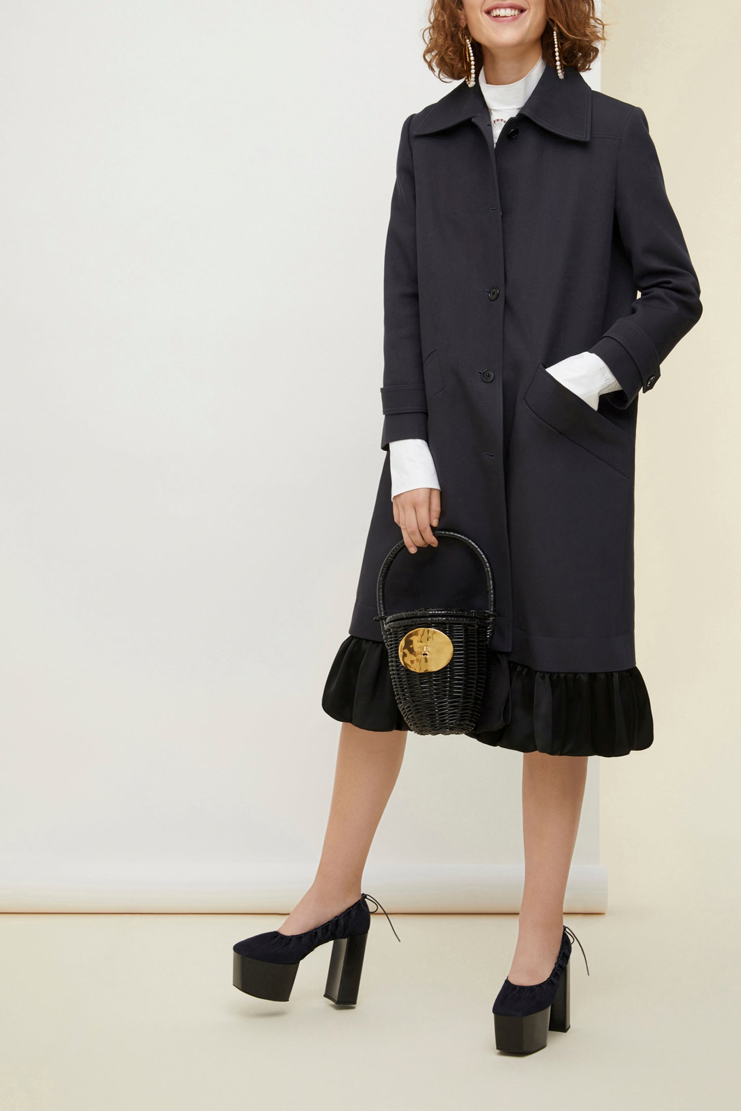 Manteau en gabardine à ourlet volanté - Tempête