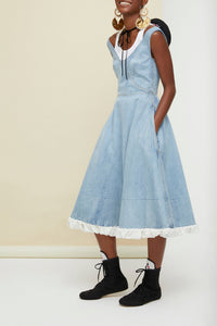 Robe midi en denim - Blueberry