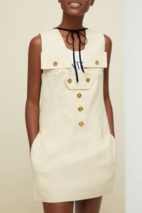 Robe safari en coton - Vanille