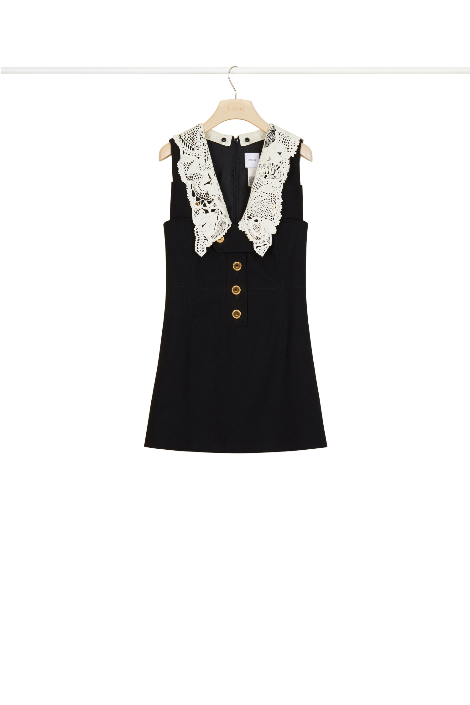 Robe safari en coton avec col crochet - Noir