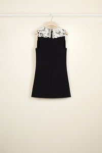 Robe safari en coton avec col crochet - Noir