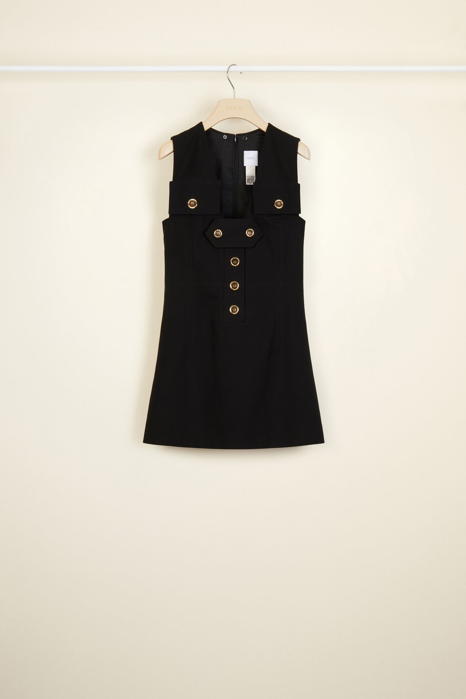 Robe safari en coton avec col crochet - Noir