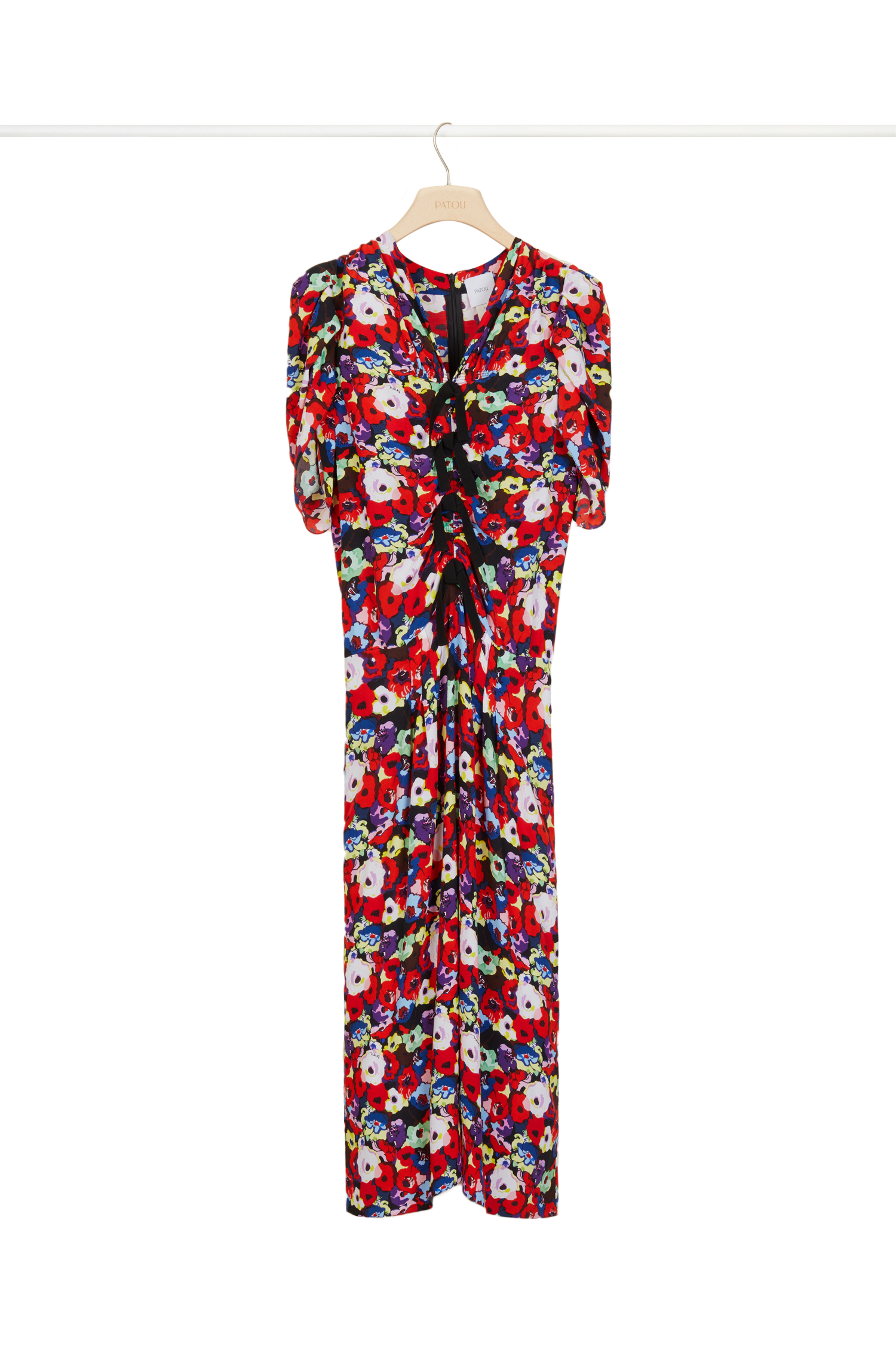 Robe fleurie froncée à noeuds - Flowers Bloom