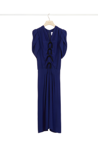 Robe froncée à noeuds - Bleu Persan